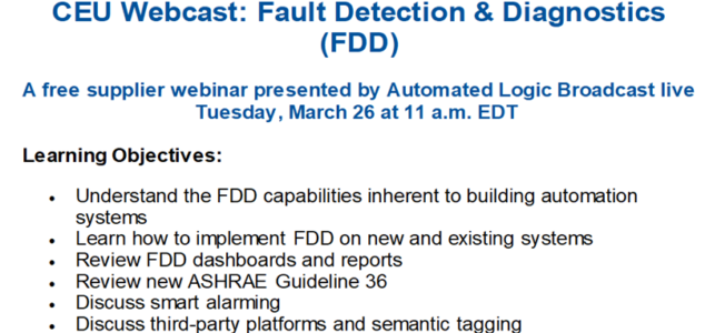 Fault Detection & Diagnostics (FDD) Webinar